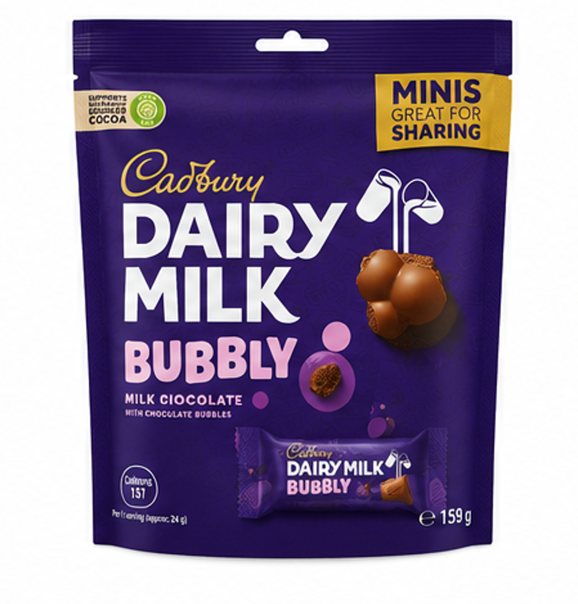 Cadbury Dairy Milk Minis Bubbly Sharebag  (x13)
