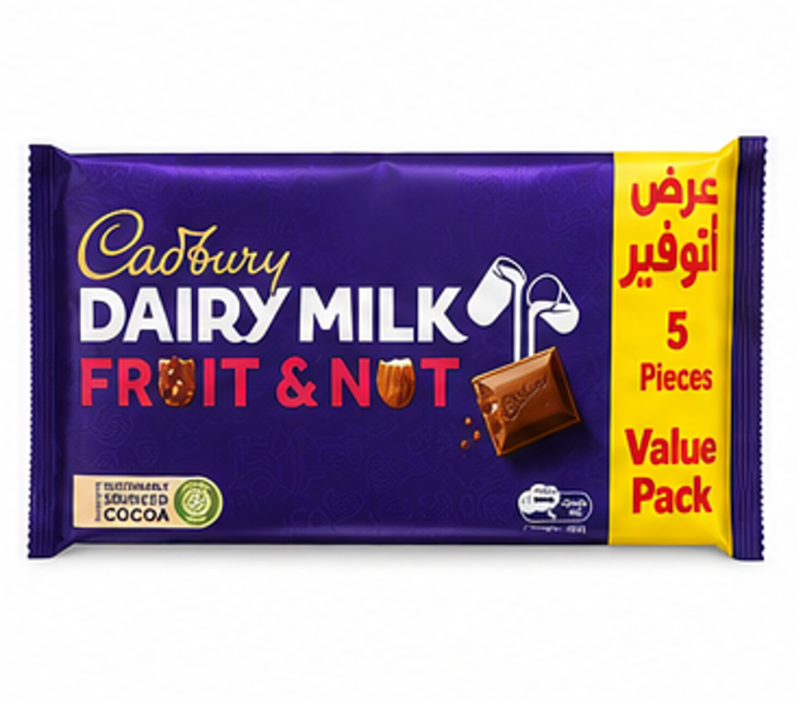 Cadbury Dairy Milk Fruit & Nut Value Pack (5pc)